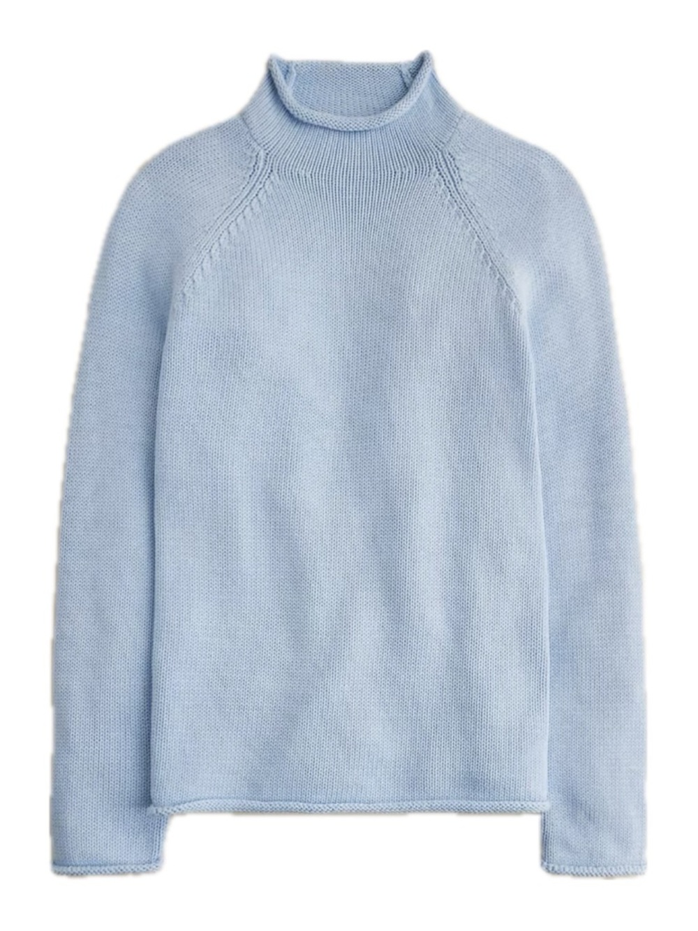 J. Crew 1988 Heather Light Blue Rollneck Trade Sweater Small Like New